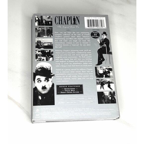 Charlie Chaplin The Legend Lives On (DVD, 5-Disc Set) Collector's Edition - Picture 3 of 8